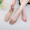 Korean-Style Square Toe Low-Cut Transparent Slip-On Women's Sandals
