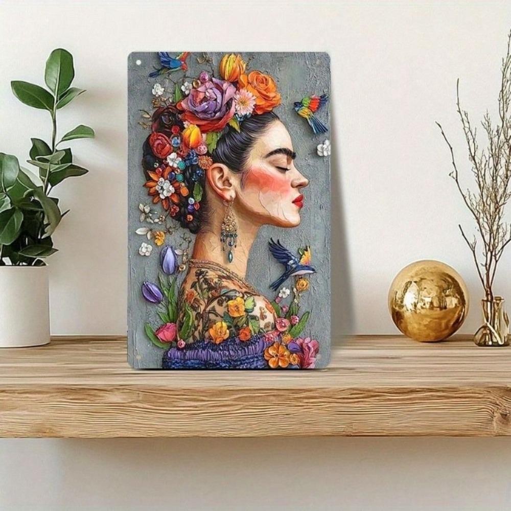 Vibrant Metal Wall Art Bird Butterfly Poster Modern Home Cafe Decor