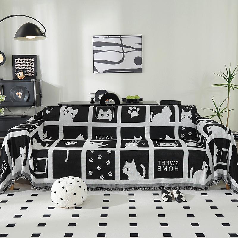 Sofaüberwurf Universal Couchtuch Staubdichter Überzug Anti-Katzenkratzschutzüberzug Sofadecke Teppich Elastischer Jacquard