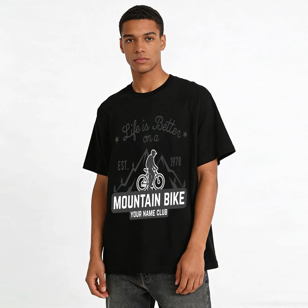 Vintage Mountain Bike Graphic Tee Outdoor Cycling Enthusiast Casual Top Pure cotton T-shirt