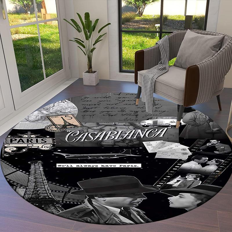 Tappeto Rotondo Area Tappeto Cancello di Attraversamento Vortex, Tappeto per Soggiorno Camera da Letto Divano Stanza dei Giochi Decorazione, Tappetino Antiscivolo