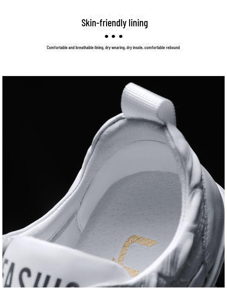 2024 Men's Korean Style Leather Casual Flat Shoes - Trendy Solid Color Soft Sole Board Shoes for Students