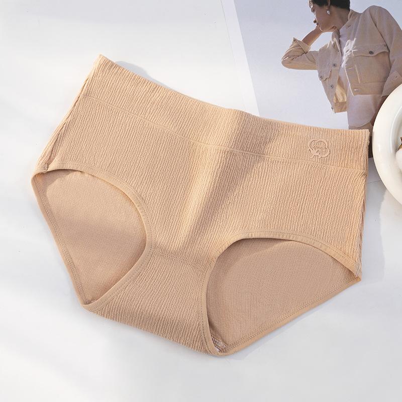 

Антибактеріальна модна жіноча нижня білизна з принтом до середини талії Текстурована бавовняна білизна Зручна та дихаюча жіноча нижня білизна Трикутники XXL