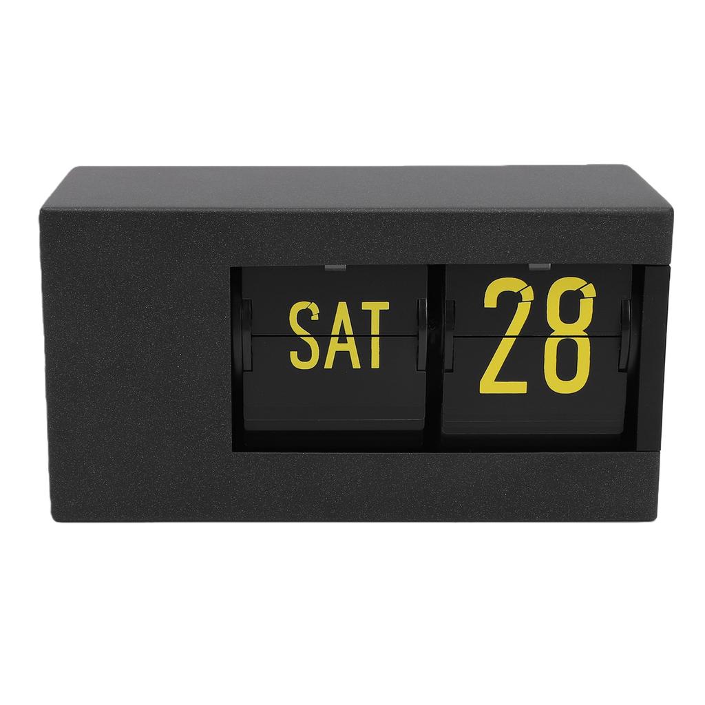 Kalender Klappuhr LED-Anzeige Automatisches Umblättern 12 Stunden AM PM Retro Ewiger Kalender Klappuhr