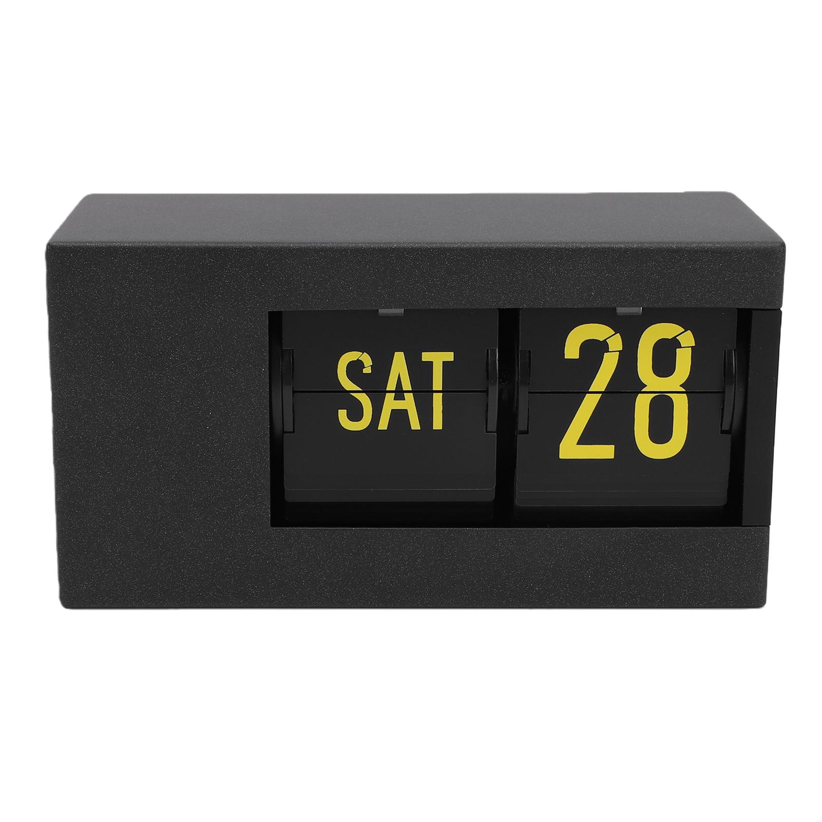 

Calendar Flip Clock LED Display Auto Page Turning 12 Hour AM PM Retro Perpetual Calendar Flip Clock чорний