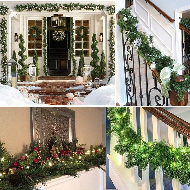 1Pcs Christmas Decoration Green Garland Artificial Plant Wreath Ornament for Home Decor Party DIY New Year Xmas Tree Accessory