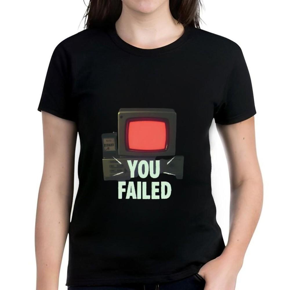 

Vintage Retro Tee for WomenBlack Cotton Short Sleeve T-Shirt-All cotton Unisex T-Shirt M
