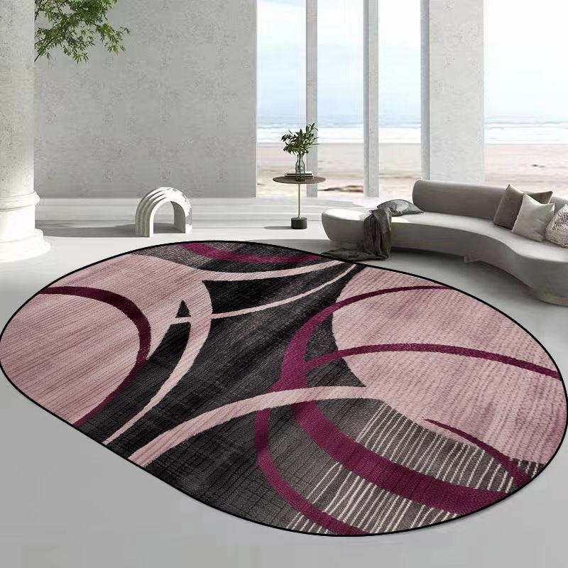 Modern Style Oval Carpets for Living Room Abstract Home Decoration Mat Large Bedroom Rug Non-slip Coffee Tables Mat Washable