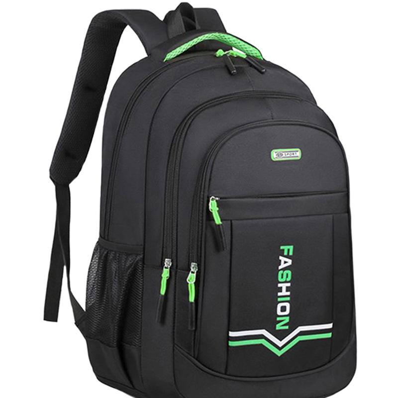 Casual Solid Black Travel Backpack, Shock Resistant Notebook Rucksack for Teenagers, Office Staff and Outdoor Hiking