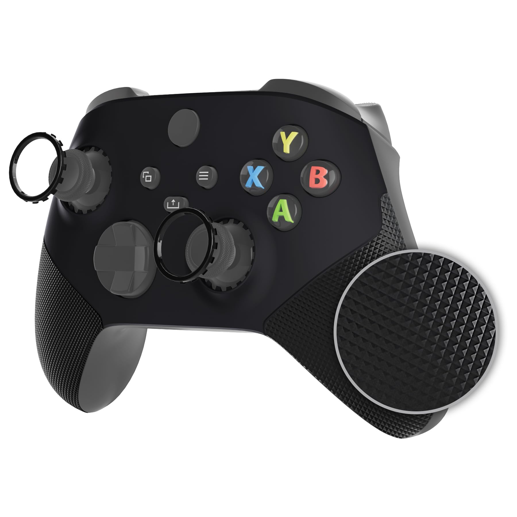 

eXtremeRate ASR Version Redesigned Shell for Xbox Core Wireless Rubberized Grips for Improved Friction Rings Custom Faceplate for Xbox Series X S чорний