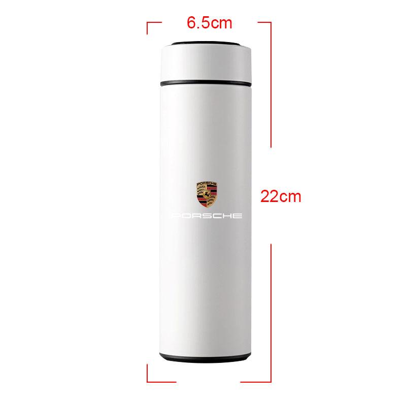 Chytrá termoska do auta s displejem teploty, hrnek na kávu pro Porsche Boxster Cayenne Panamera Macan Cayman 911 918 996 917 991