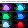 Rechargeable Children's LED Night Light Animal Night Light Silicone Soft Cartoon Whale Dolphins Lamp for Kids Decoration