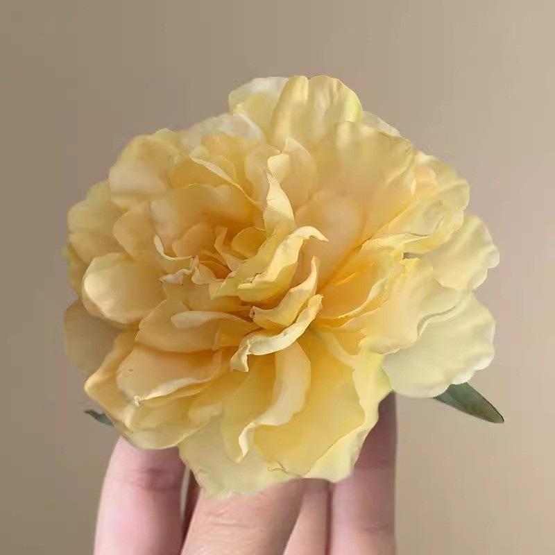 

Women s Pale Yellow Peony Hair Clip - Elegant Chinese-Style Hair Accessory