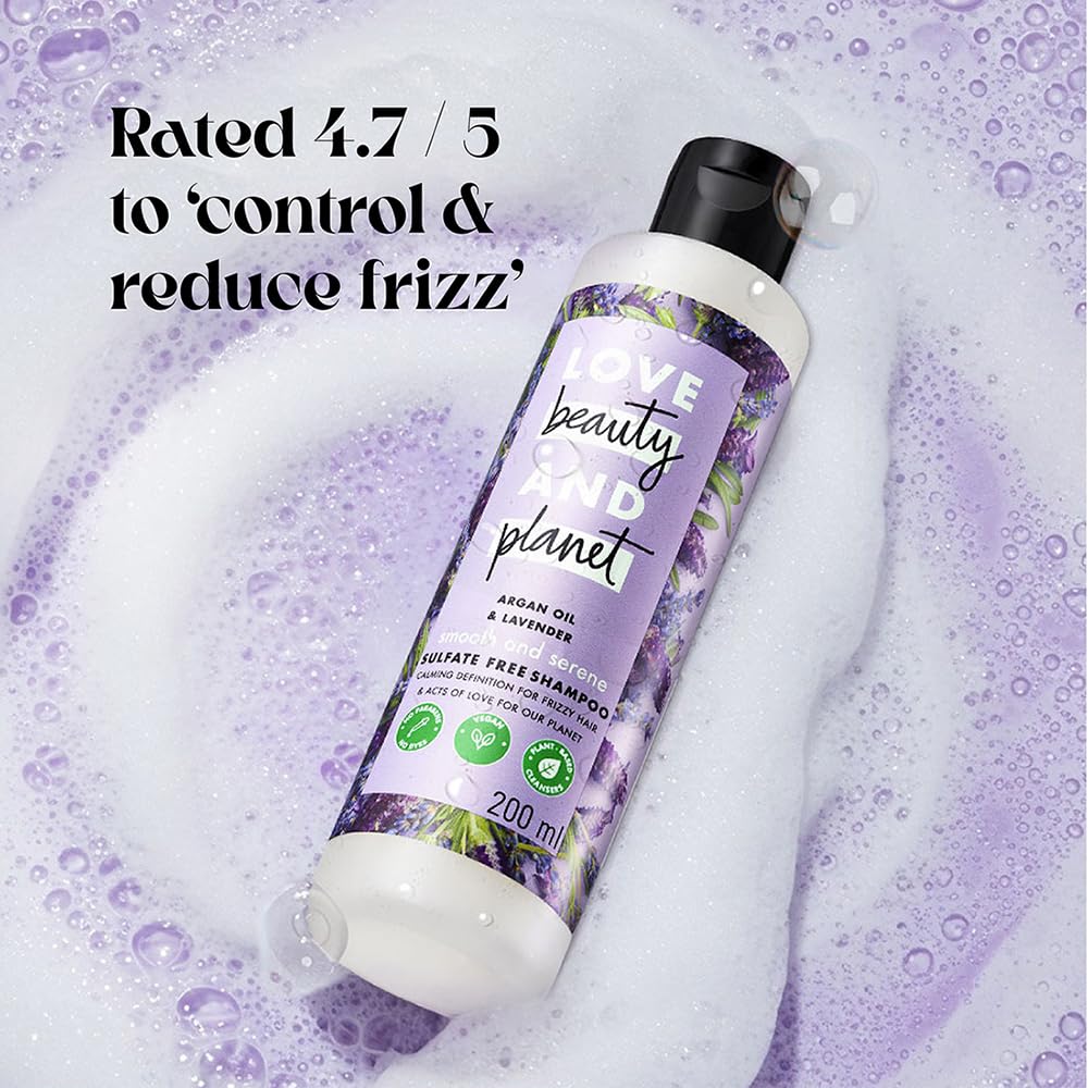 Love Beauty & Planet Argan Oil and Lavender Sulfate Free Smooth and Serene Shampoo - 200ml