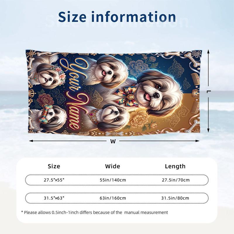 Family Friends Theme Beach Towel Personalized Custom Name & Text Soft Quick Dry Beach Towel for Swimming Travel