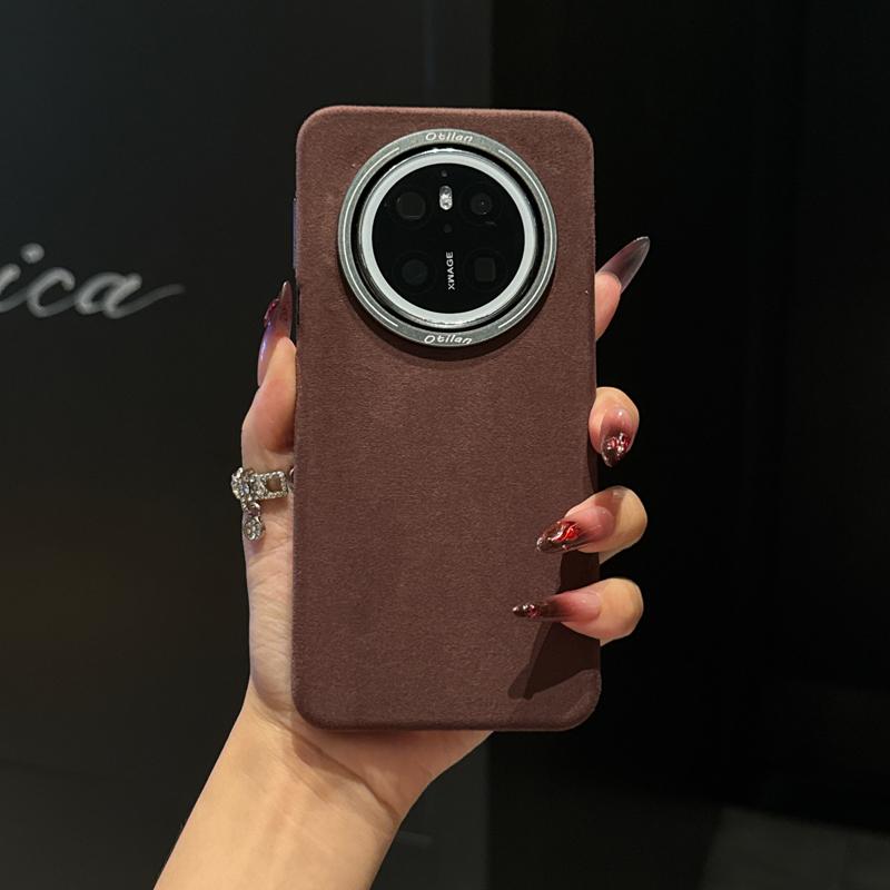 Premium Itanlian Sueded Leather Case For Huawei Mate 60 70 80 Pro Max Magsafe Metal Camera Bezel Cozy Grip Back Cover