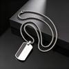 Men's Stylish Dog Tag Pendant Necklace, Stainless Steel Geometric Dog Tag Necklace, Fashion Casual Jewelry Gifts for Father Day