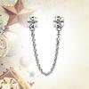 Sparkling Safety Chain Collection Charm Bead Charms Triple Clear Stone Safety Chain Safety Chain Clip Compatible With Authentic Bracelets Do It Yourse