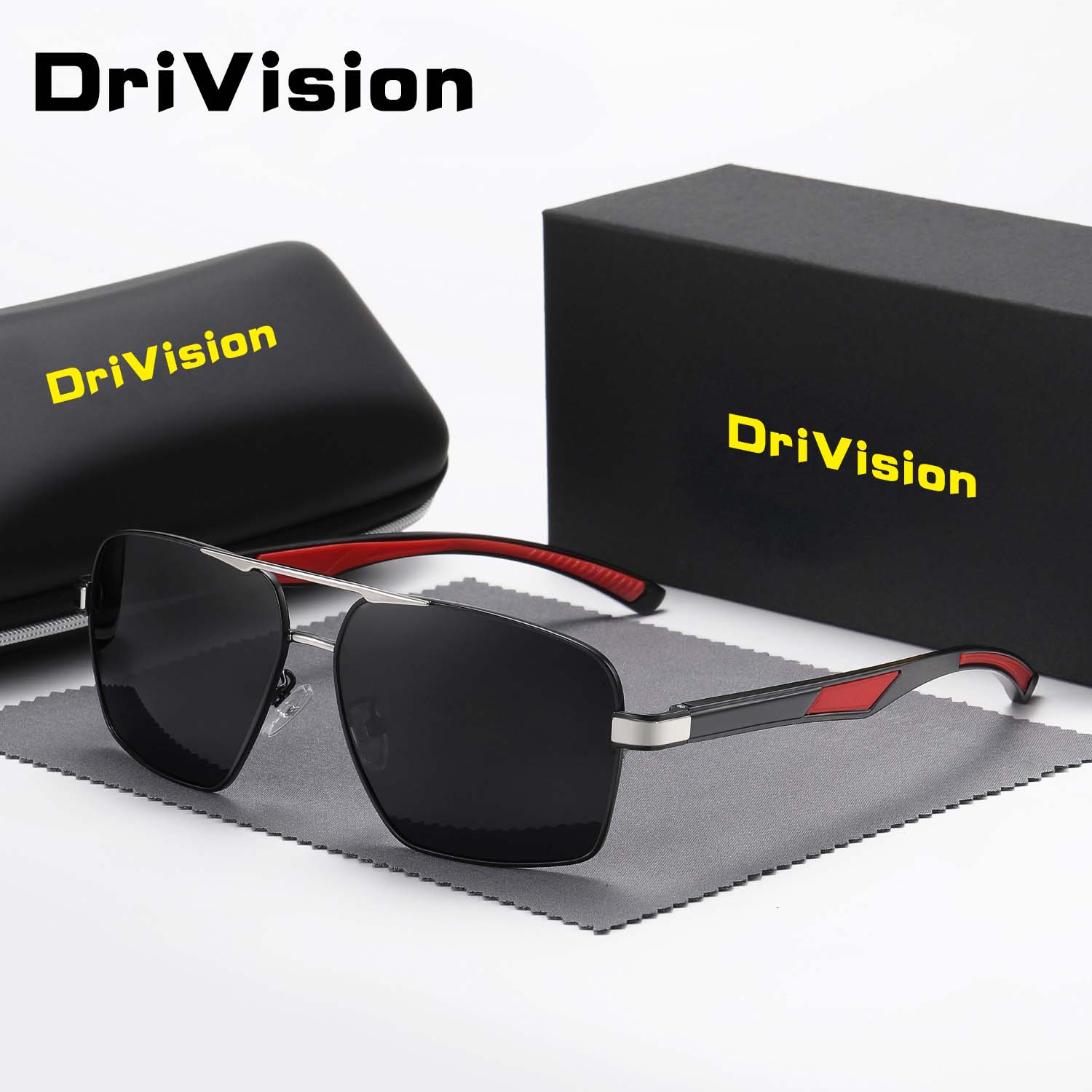 

Солнцезащитные очки DriVision, модные солнцезащитные очки для путешествий, солнцезащитные очки для занятий спортом на открытом воздухе, вождения чёрный