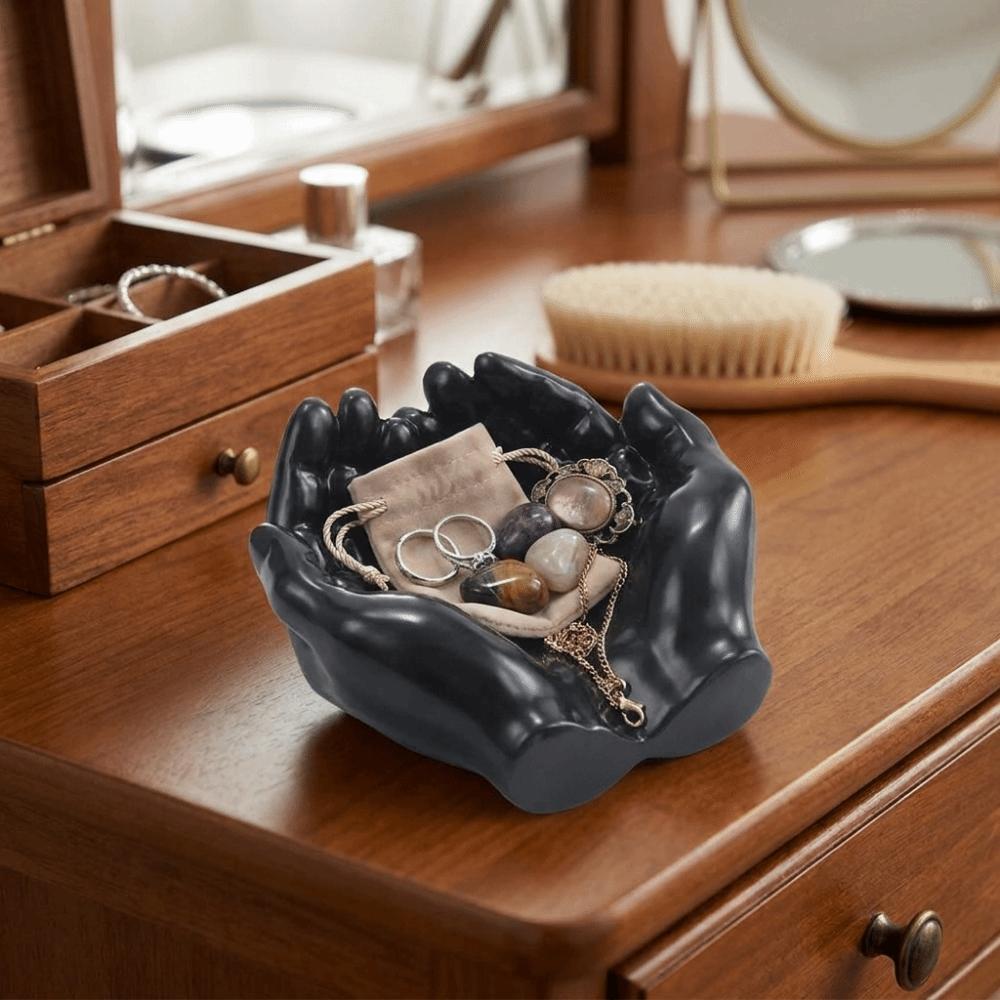 Resin Hand Shaped Key Tray Decorative Key Storage Tray Jewelry Storage Holder For Living Room