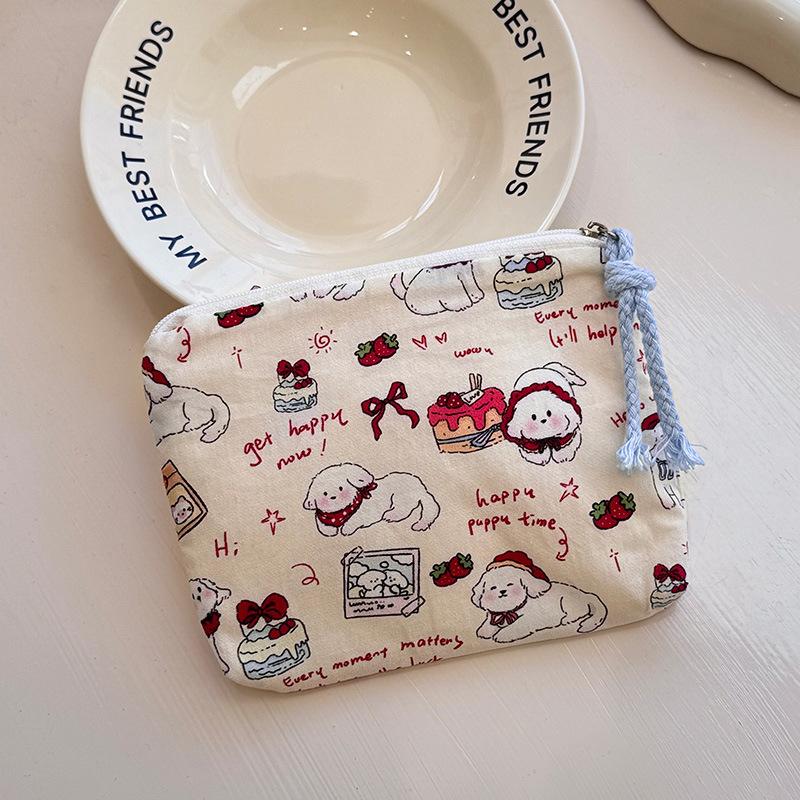 Mini Cotton Floral Organizer Bags for Women Bag Small Fabric Cosmetic Make Up Bag Little Purse Coin Pouch Children Cosmetic Case