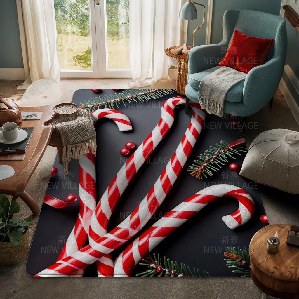 House Entrance Carpet Home Door Mat Living Room Bath Foot Bathroom Non-slip Water Absorption Rugs Bath Merry Christmas Winter