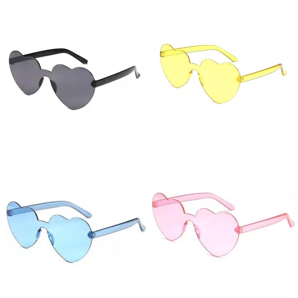 Heart Shaped Rimless Sunglasses Women's Candy Color Glasses