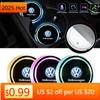 Karštas 7 spalvų LED automobilio puodelio laikiklio šviesos šviečiantis padėkliukas vandens puodelio padėkliukas VW Volkswagen Polo Jetta Golf Beetle CC GTI MK4 golf Pas