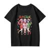 Girls' Round Neck Short Sleeves Christmas Witch  Group Print Casual Short Sleeves