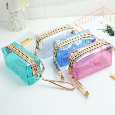 New Style, Transparent, PVC Makeup Bag, High-end Feel, Large Capacity, Hand-held Bag, Toiletry Bag, Convenient Travel Storage Bag