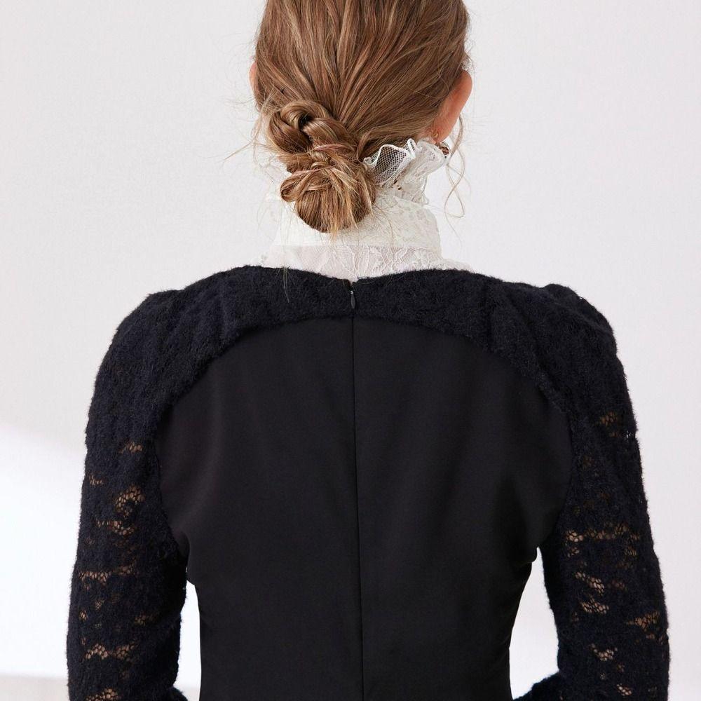 Detachable Lace Fake Collar Solid Color Ruffled edge Collar Chic Bow Lace Collar False Collar