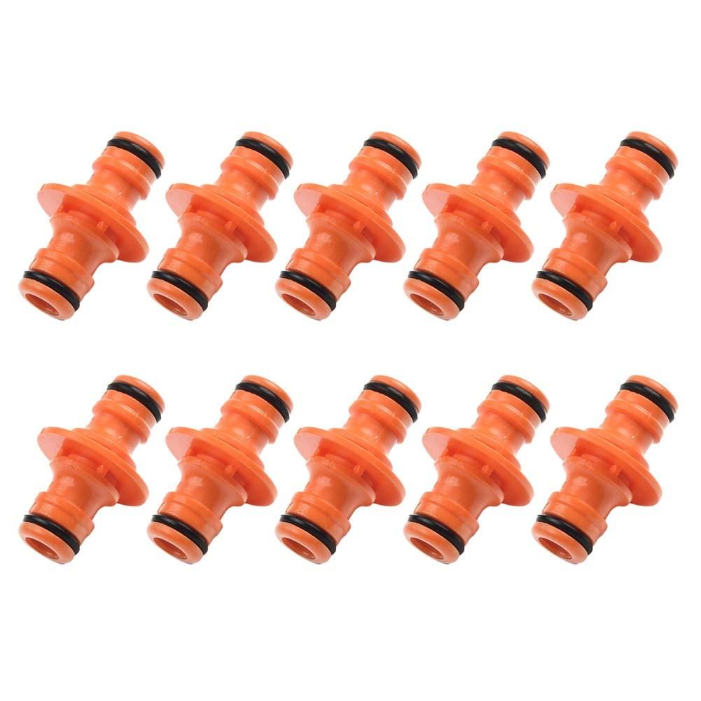 10pcs Garden Watering Hose Connector Pipe Joint Tube Quick Double Male Fitting