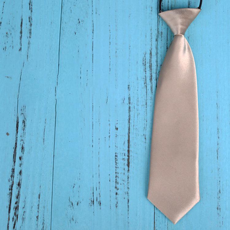 Elastic Silk Tie: Simple, Solid Color, Lazy Man's Design for Kids