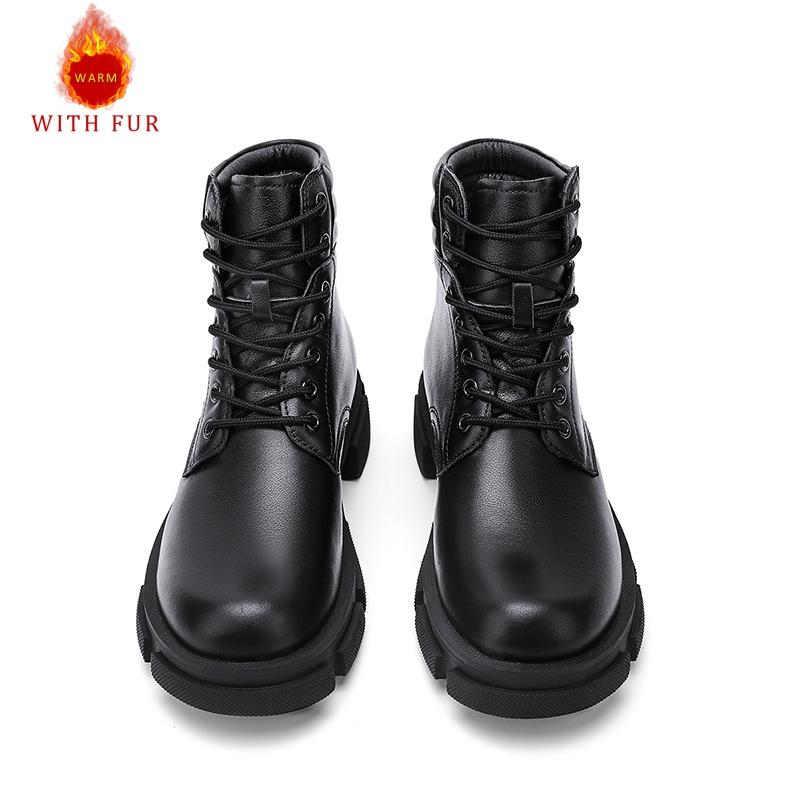 

Fashion Autumn and winter men s boots Thick bottomed versatile design style Outdoor motorcycle and Business Office genuine leather shoes 44