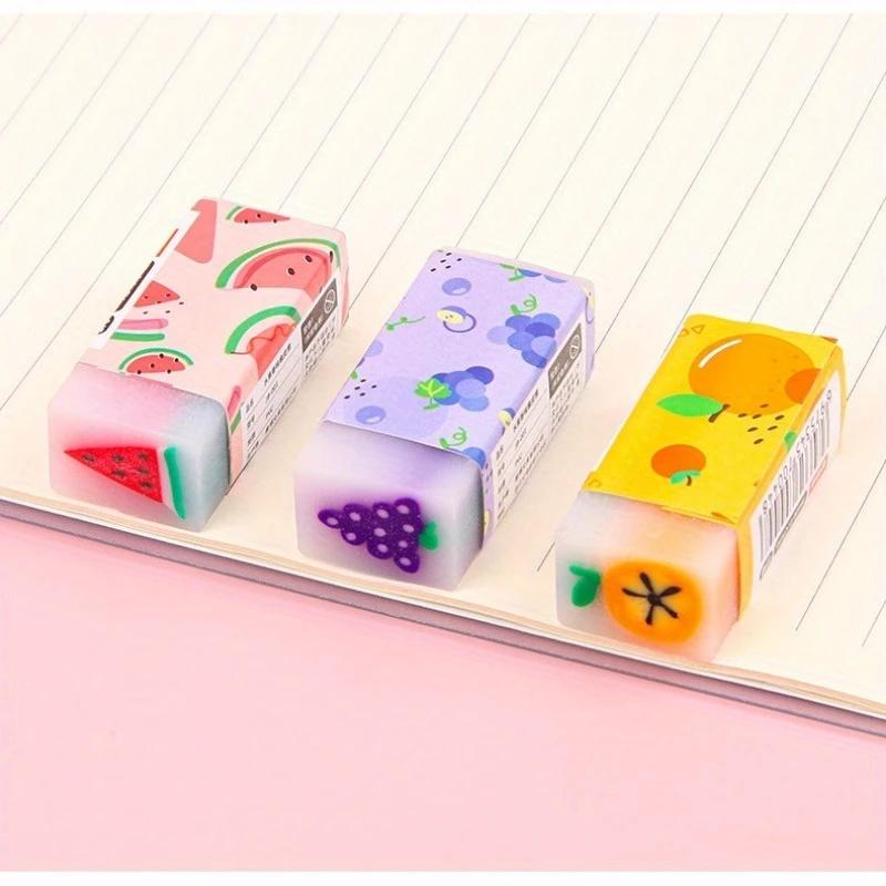 30pcs Random Color Jelly Erasers Fruit-Shaped Cleaners Suitable for Art Students to Carry Anytime