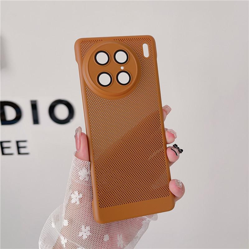 Frameless Heat Dissipation Case With Lens Film For Vivo X90 X90s X80 Pro Plus Breathable Cooling Grid Hard PC Cover Back Shell Protector