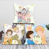Skip And Loafer Youth Campus Animation Pillow Case Square Pillow Bedroom Sofa Leisure Comfort Living Room Home Decoration 40X40