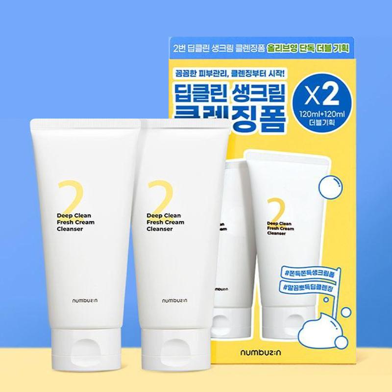 (1+1)numbuzin No.2 Deep Clean Whipping Cream Cleanser Double Set (120ml + 120ml)