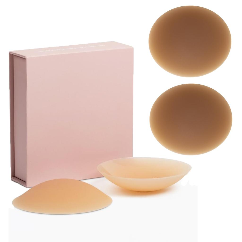 Wiederverwendbare Nippelabdeckungen Pasties Silikon Unsichtbare Brustaufkleber Groß Klebefutter Boob Tape Klebe-BH Für Frauen 2 Stück