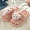 Plush Slippers Women 2025 New Autumn Winter Lightweight Non Slip Soft Sole One Word Slippers Cute Warm Comfortable Flats