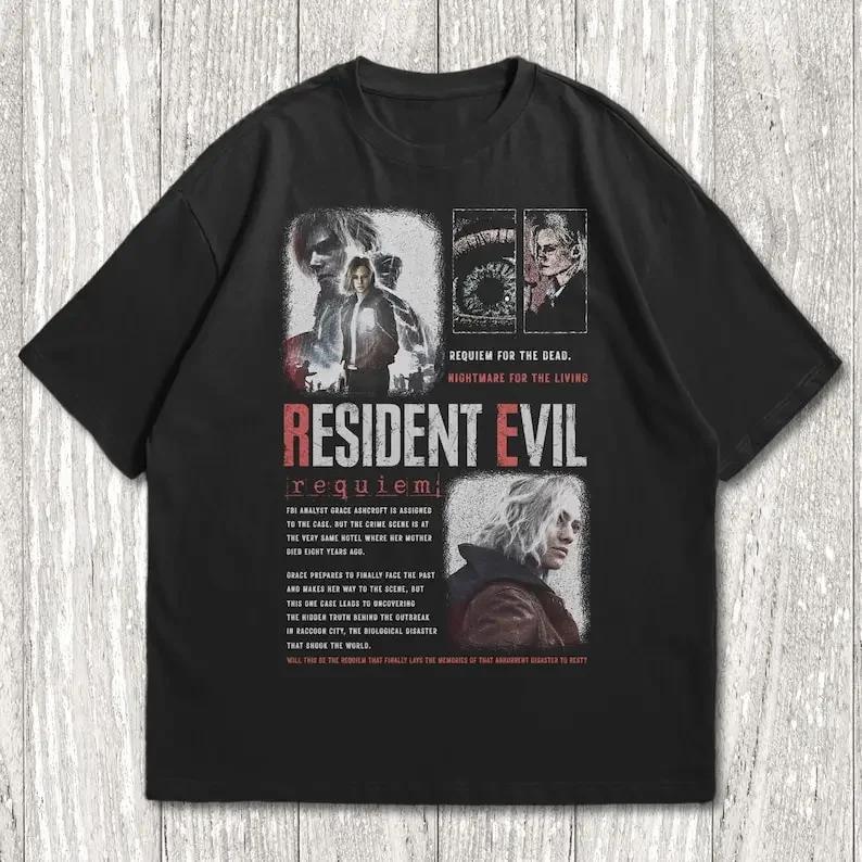 Resident Evil 9 Requiem Graphic Tshirt Men and Women Pure Cotton Summer Harajuku Clothing Casual and Fashion Short Sleeved Top