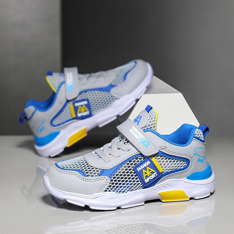 

Детские кроссовки из дышащей сетки и кожи - Легкие и модные для мальчиков 40