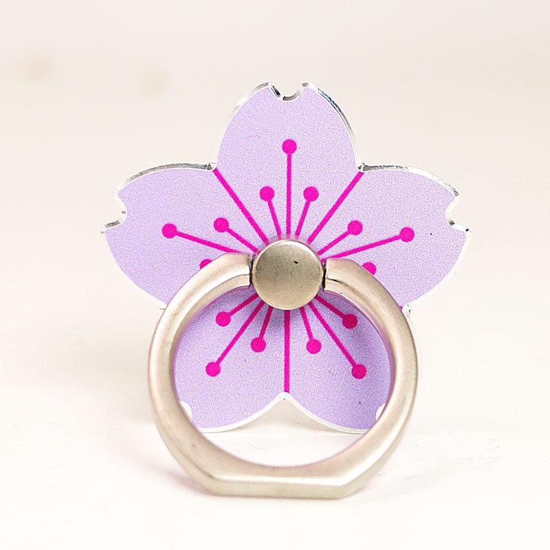 

Fashionable Flower Rotating Cell Phone Mount Alloy Cherry Blossom Metal Phone Ring Holder Desktop Mobile Phone Stand Bracket фиолетовый