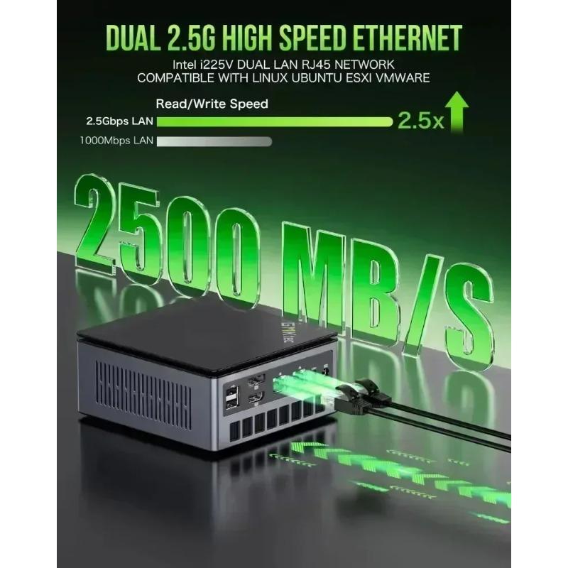 GMKtec M7 Mini PC R7 PRO 6850H Windows 11 Pro DDR5 4800MHz NVMe PCIe 3.0 WiFi 6 BT5.2 USB4.0 2 Fans 70W TDP Oculink Port Gaming