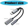 2 in 1 Type C to Auxiliary  Plug  Dongle Cable Type C to 3.5mm Sound  & Charging Adapter for Music & Charging for Phone