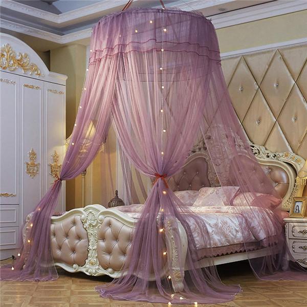 Síťka proti komárům na postel Kupole Baldachýn Princess Lace Síť na postel Závěs Moskytiéra pro montáž na strop Bezplatná instalace Baldachýn postele