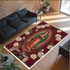 Rainbow Theme Crystal Velvet Floor Rug Personalized Custom Name Text Warm Carpet Home Decoration