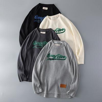 Heavy Cotton Round Neck Tail Single Bottoming Shirt Long Sleeve T-shirt
