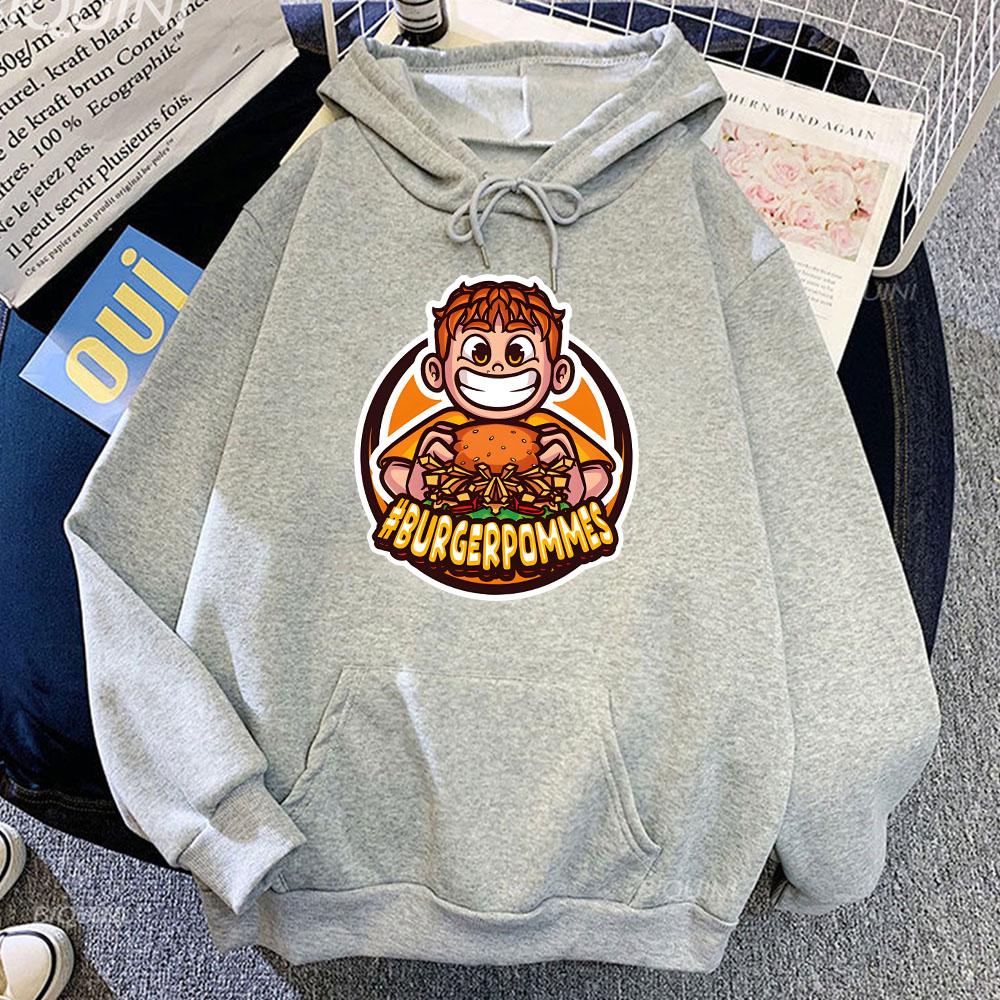 Printing Clothes Burgerpommes Icrimax Hoodies Moletom Masculino Winter Long Sleeve Men/Women Sweatshirts Cartoon Graphic Hoodie