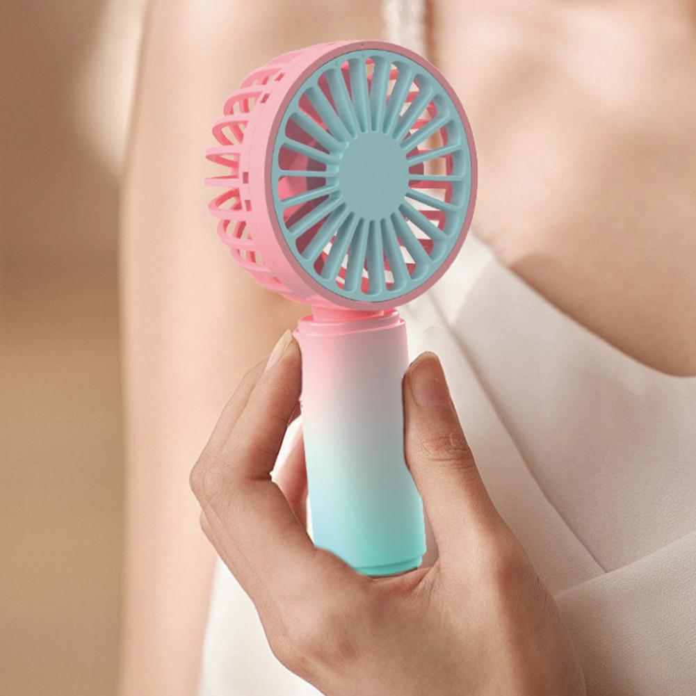 500mAh Cute Mini Fan Portable Pocket Handheld Fan USB Charging Rechargeable Colorful Gradient Cool Air Travel Cooler Cooling Fan